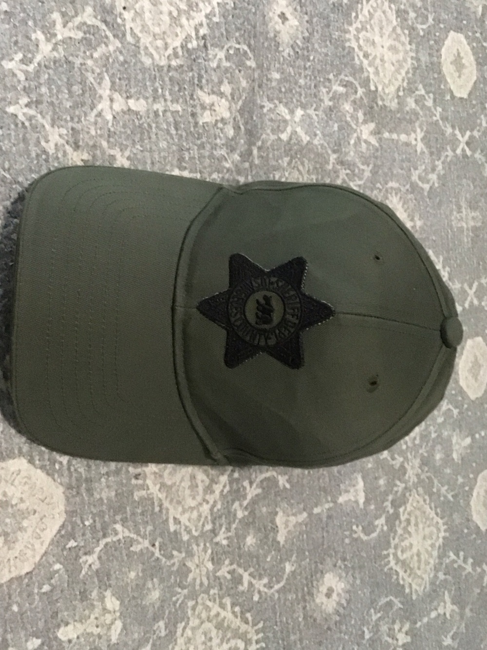Olive Green Star Patch Baseball Cap